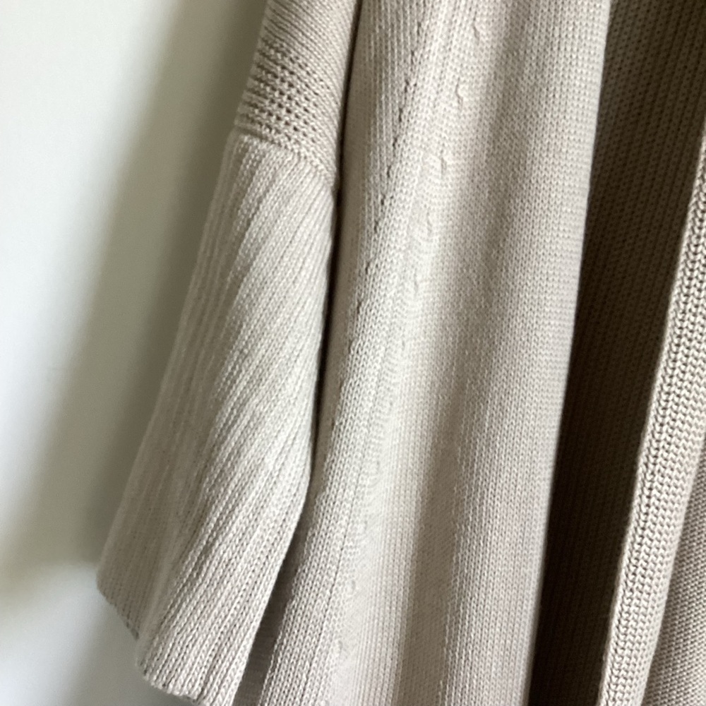 Lafayette 148 Cardigan Sweater Womens Small Tan Open Front Knit Chunky Classic - Picture 5 of 14